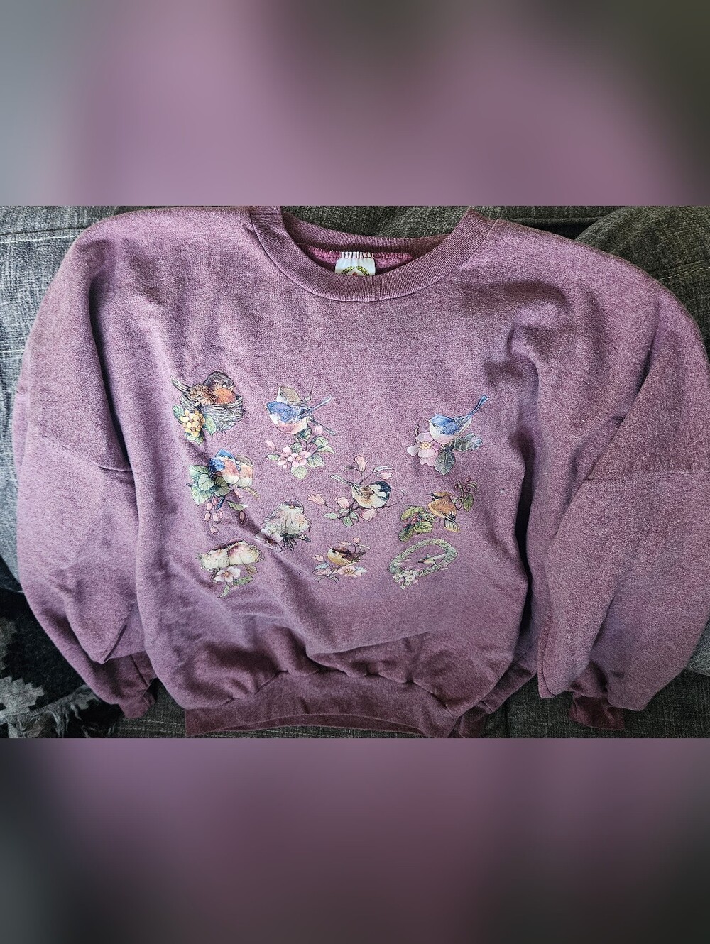Vintage JR Sportswear Bird Sweatshirt. Made In Canada. Cotton. 22ptp
